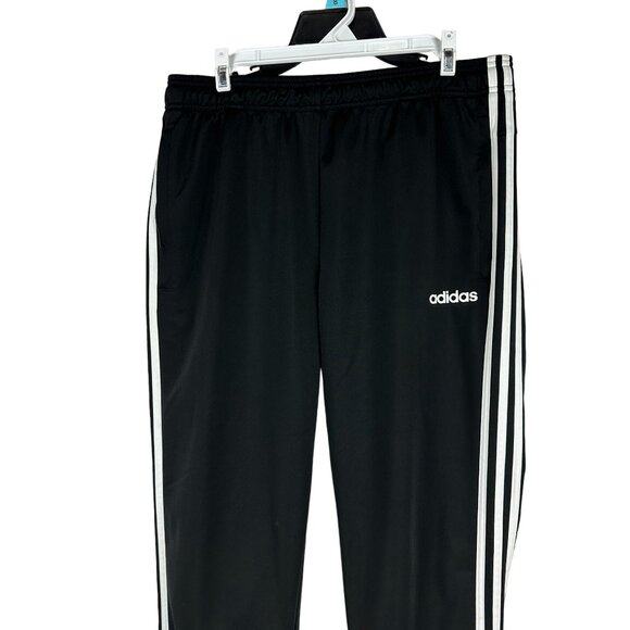 Adidas Mens Black Track Pants Size L 3 Stripe Design Elastic Waistband Regular - Picture 3 of 5